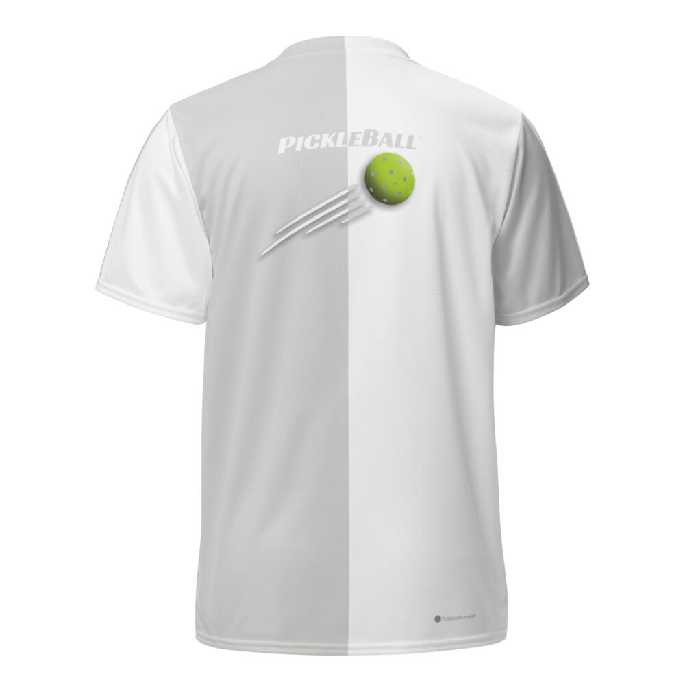 Split & Ball Streak (light gray & white) – Pickleball Unisex Sports Jersey / T-Shirt - Image 2