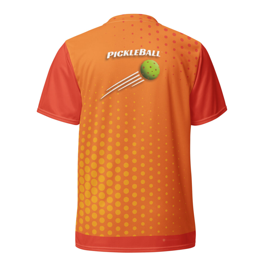 Ball Streak & Dots (orange) – Pickleball Unisex Sports Jersey / T-Shirt - Image 2