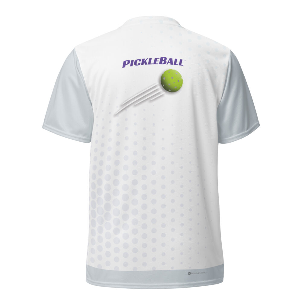 Ball Streak & Dots (light gray) – Pickleball Unisex Sports Jersey / T-Shirt - Image 2