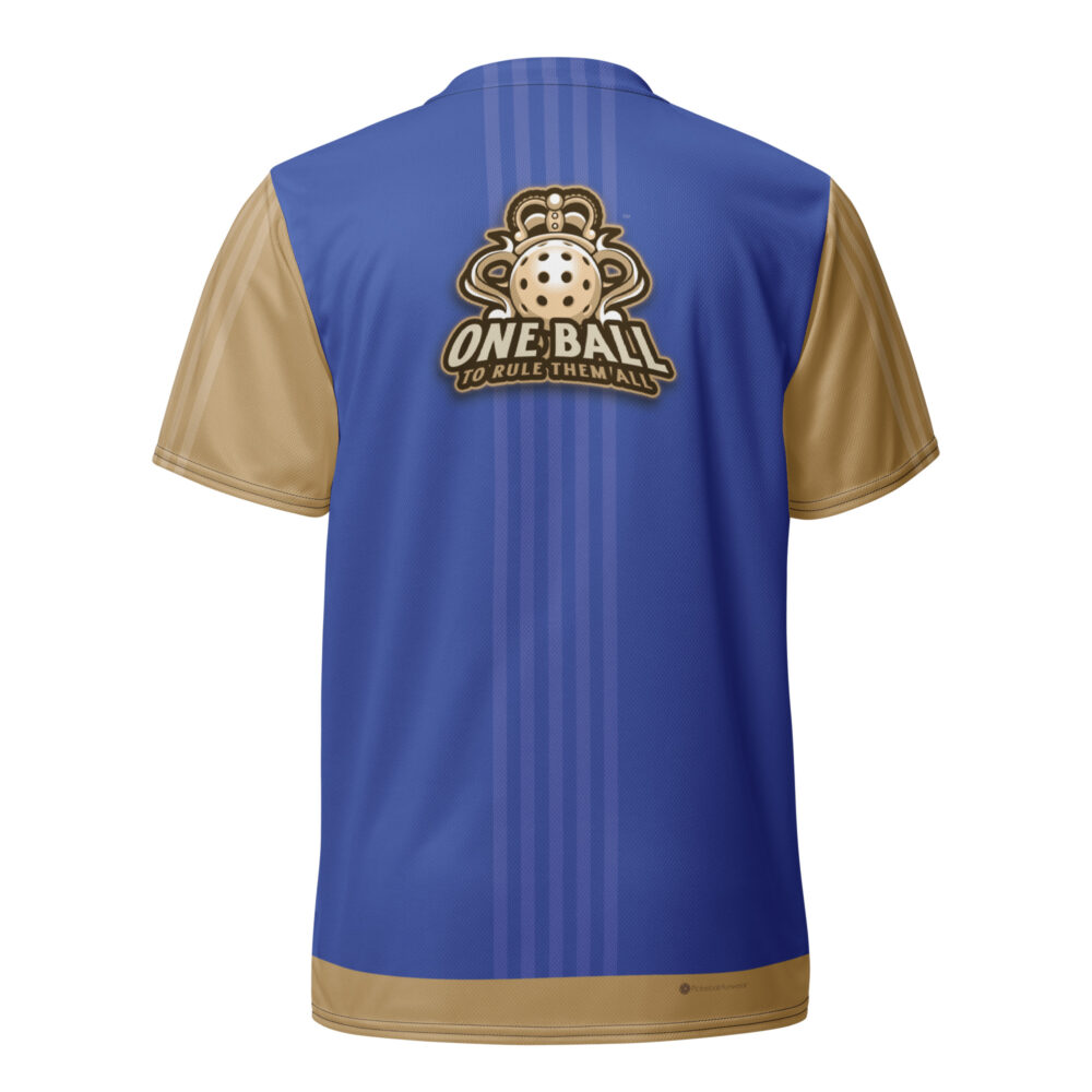 One Ball to Rule Them All (royal blue & gold) – Pickleball Unisex Sports Jersey / T-Shirt - Image 2