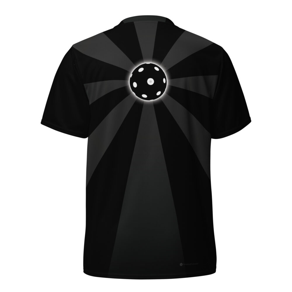 Pickleball Ray Burst (black w/white glow) – Pickleball Unisex Sports Jersey / T-Shirt - Image 2