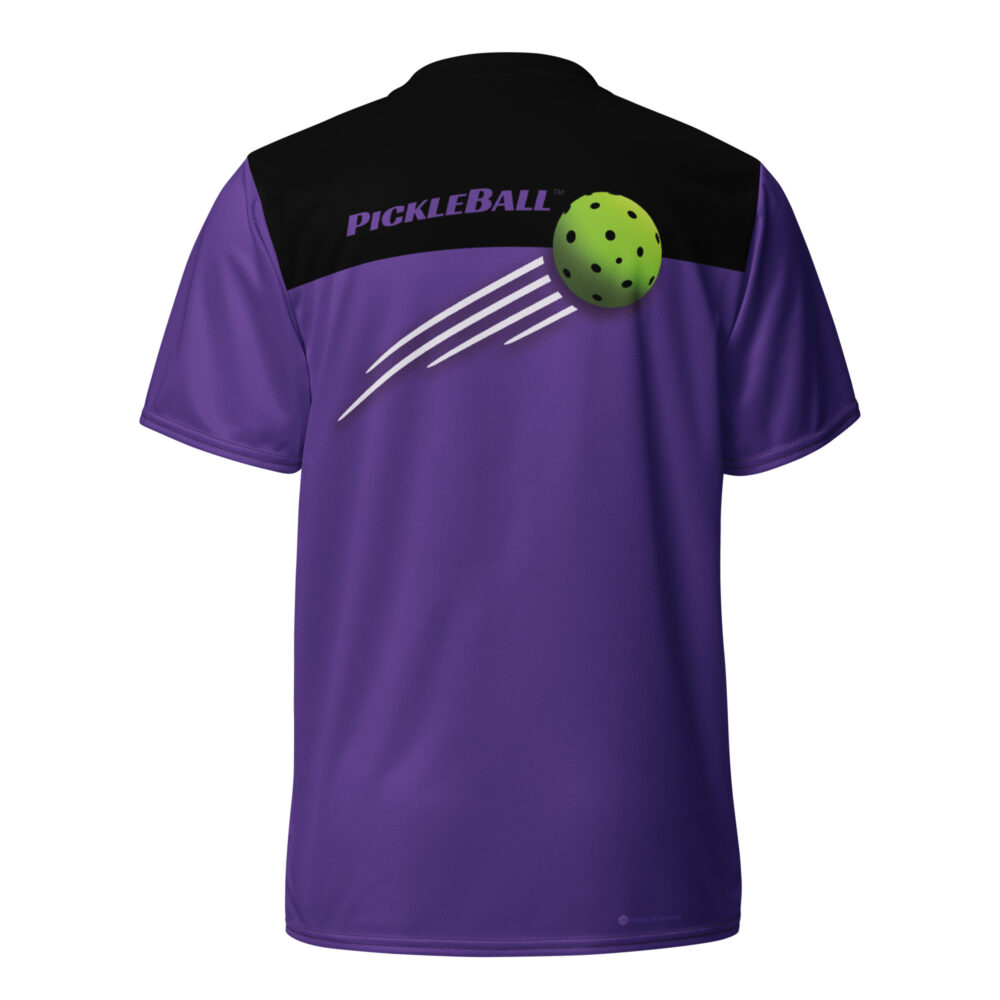 Pickleball & Ball w/Streaks (purple) – Pickleball Unisex Sports Jersey / T-Shirt - Image 2