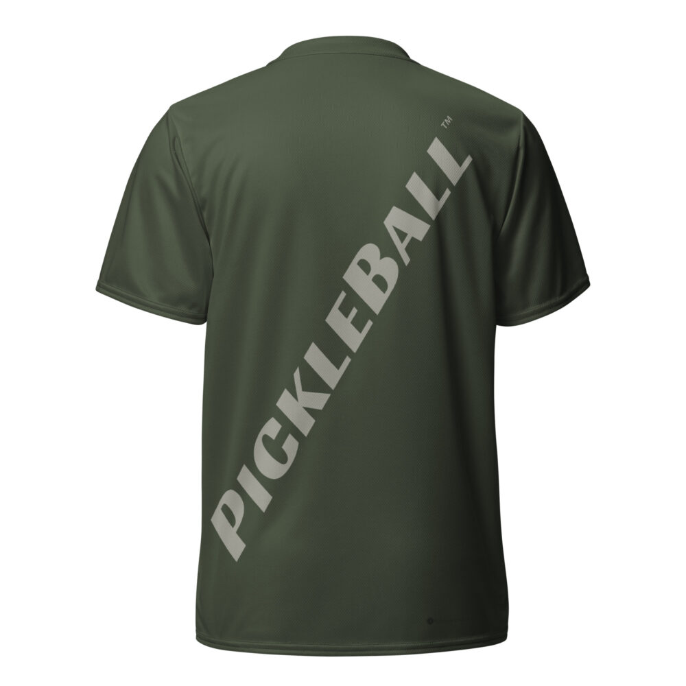 Pickleball Angled (olive) – Pickleball Unisex Sports Jersey / T-Shirt - Image 2