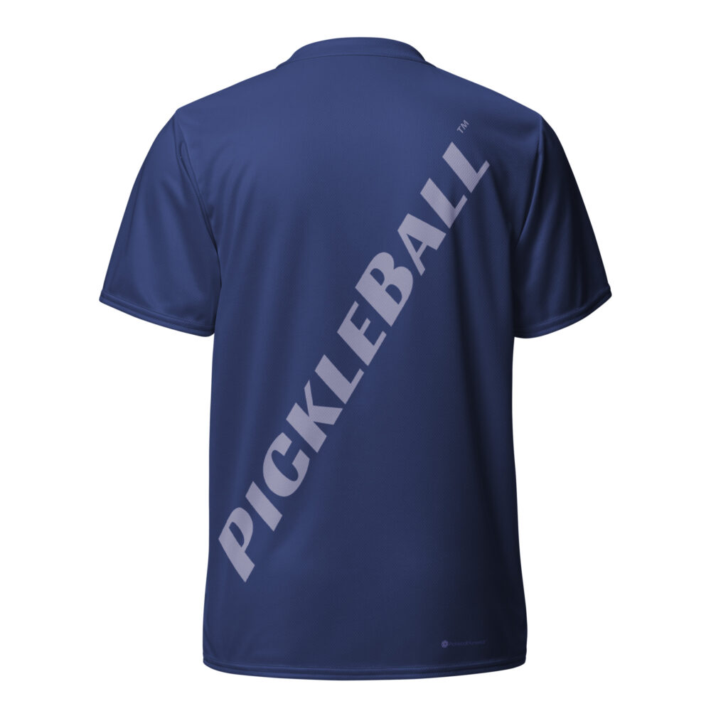 Pickleball Angled (blue) – Pickleball Unisex Sports Jersey / T-Shirt - Image 2