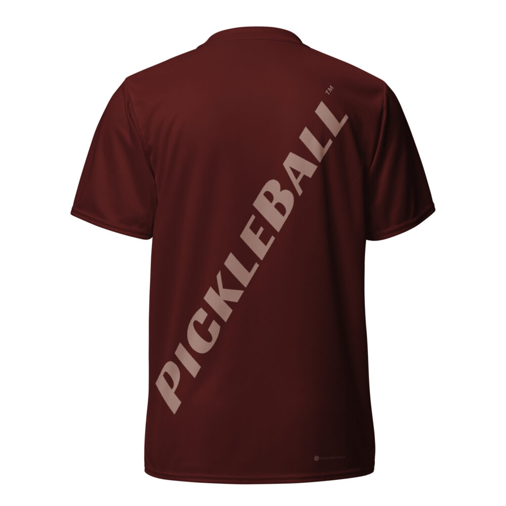 Pickleball Angled (burgundy) – Pickleball Unisex Sports Jersey / T-Shirt - Image 2