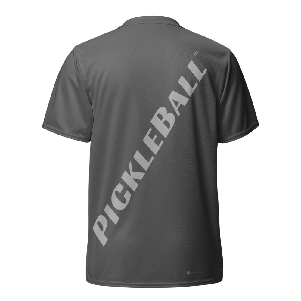 Pickleball Angled (gray) – Pickleball Unisex Sports Jersey / T-Shirt - Image 2
