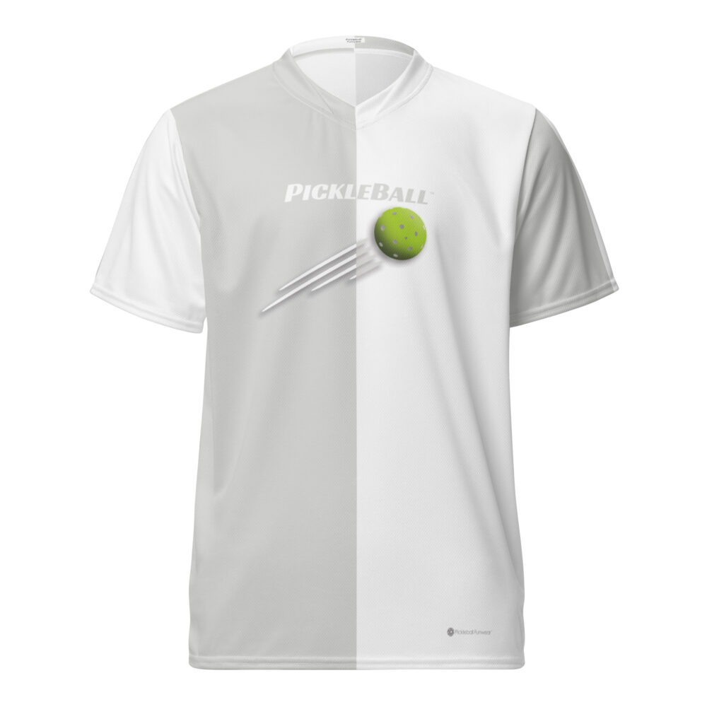 Split & Ball Streak (light gray & white) – Pickleball Unisex Sports Jersey / T-Shirt