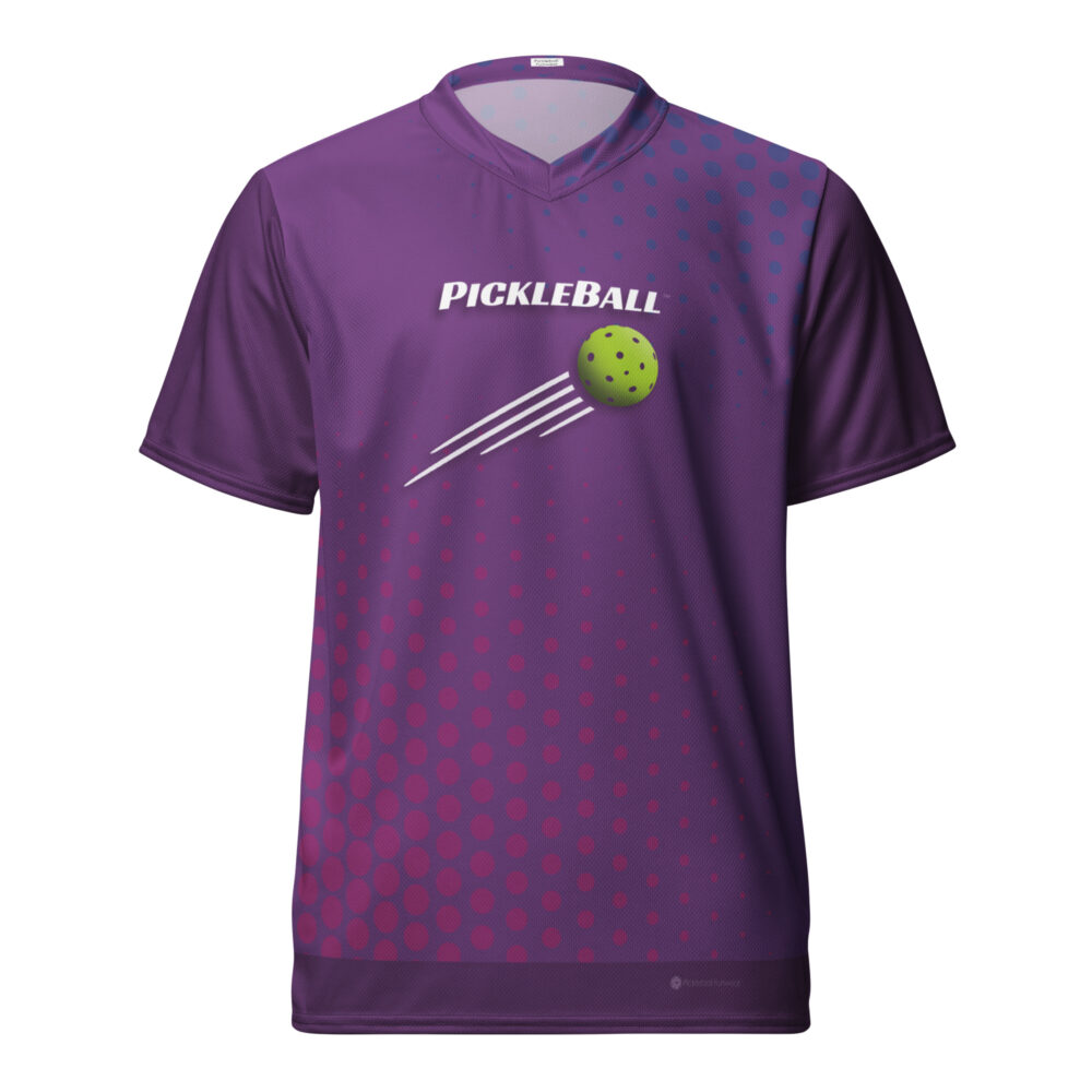 Ball Streak & Dots (purple) – Pickleball Unisex Sports Jersey / T-Shirt