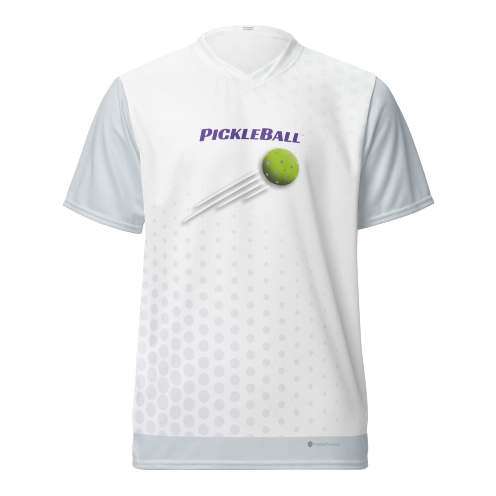 Ball Streak & Dots (light gray) – Pickleball Unisex Sports Jersey / T-Shirt