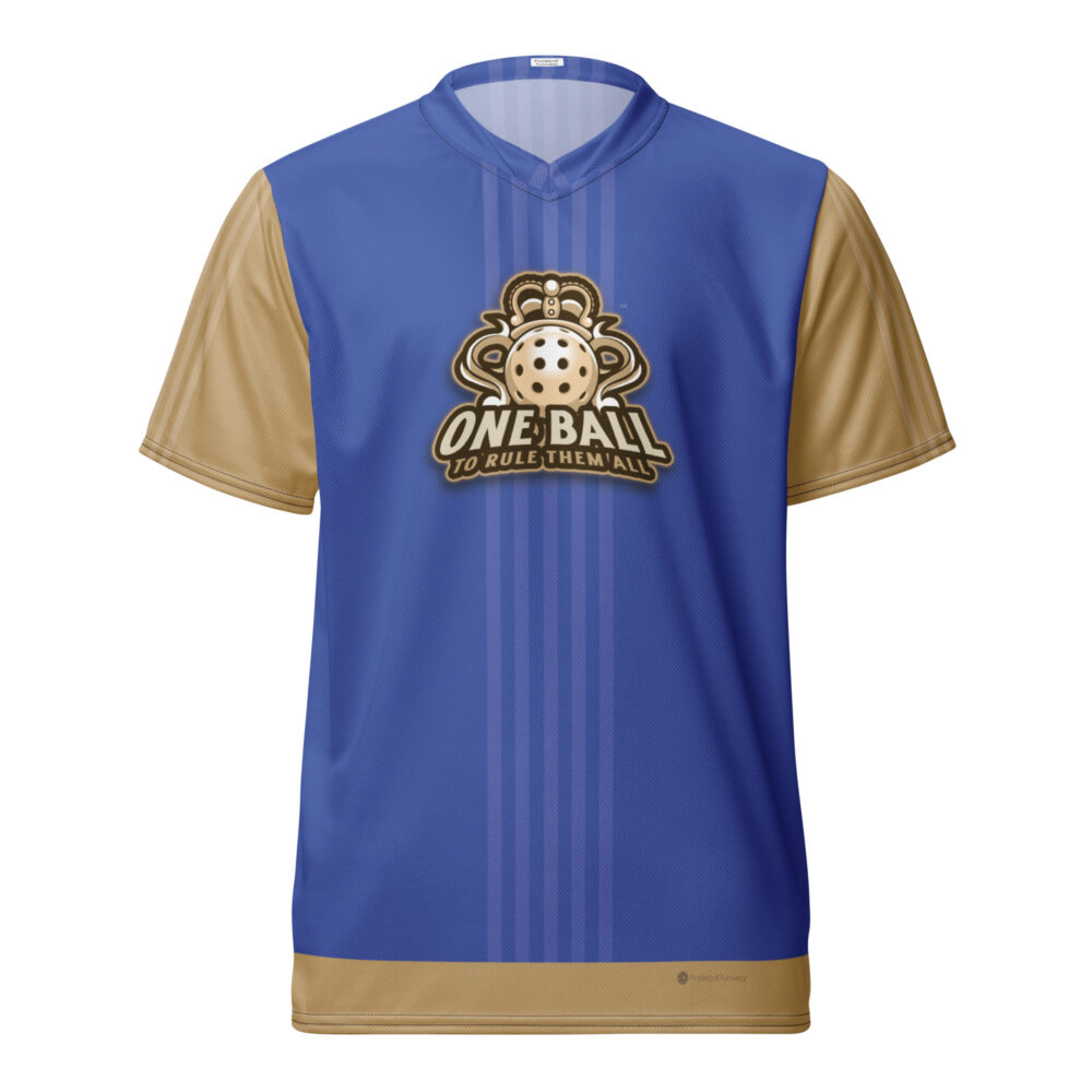 One Ball to Rule Them All (royal blue & gold) – Pickleball Unisex Sports Jersey / T-Shirt