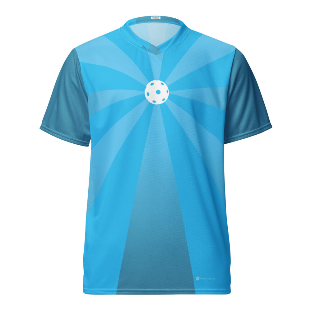 Pickleball Ray Burst (blue) – Pickleball Unisex Sports Jersey / T-Shirt
