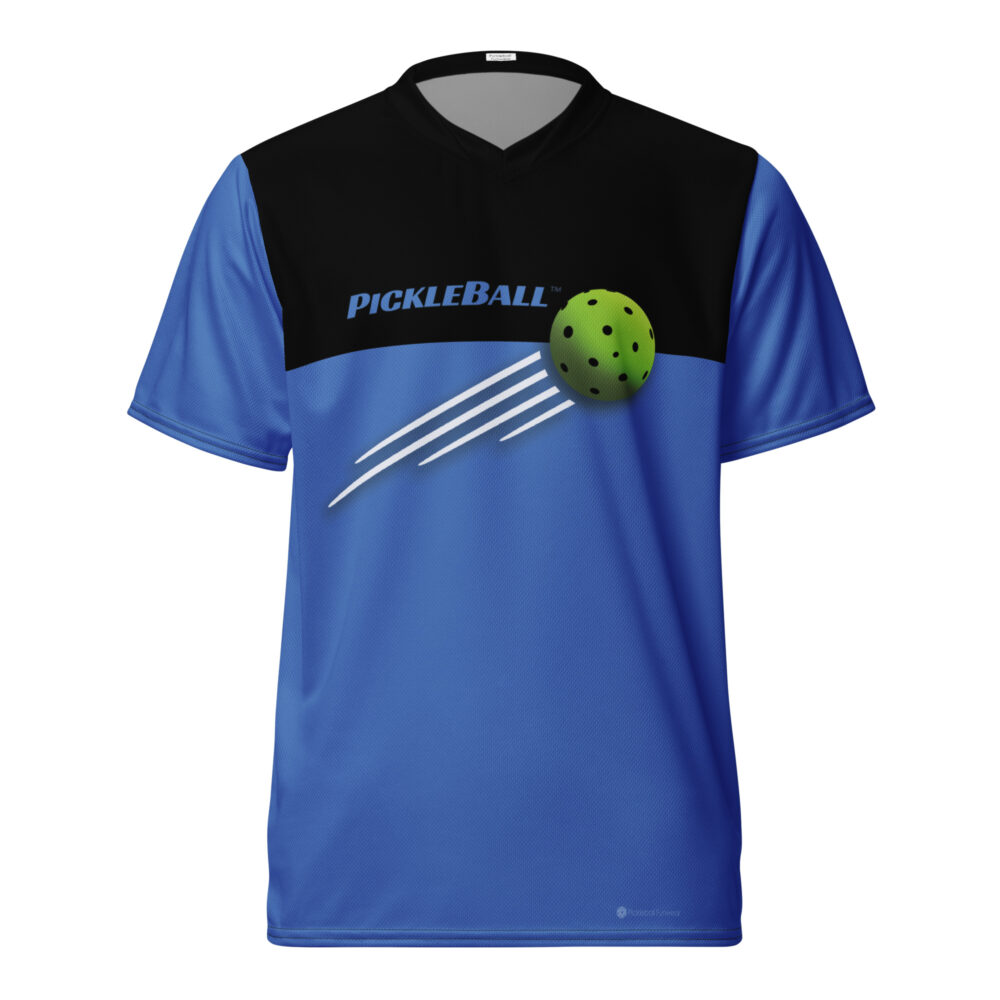 Pickleball & Ball w/Streaks (blue) – Pickleball Unisex Sports Jersey / T-Shirt