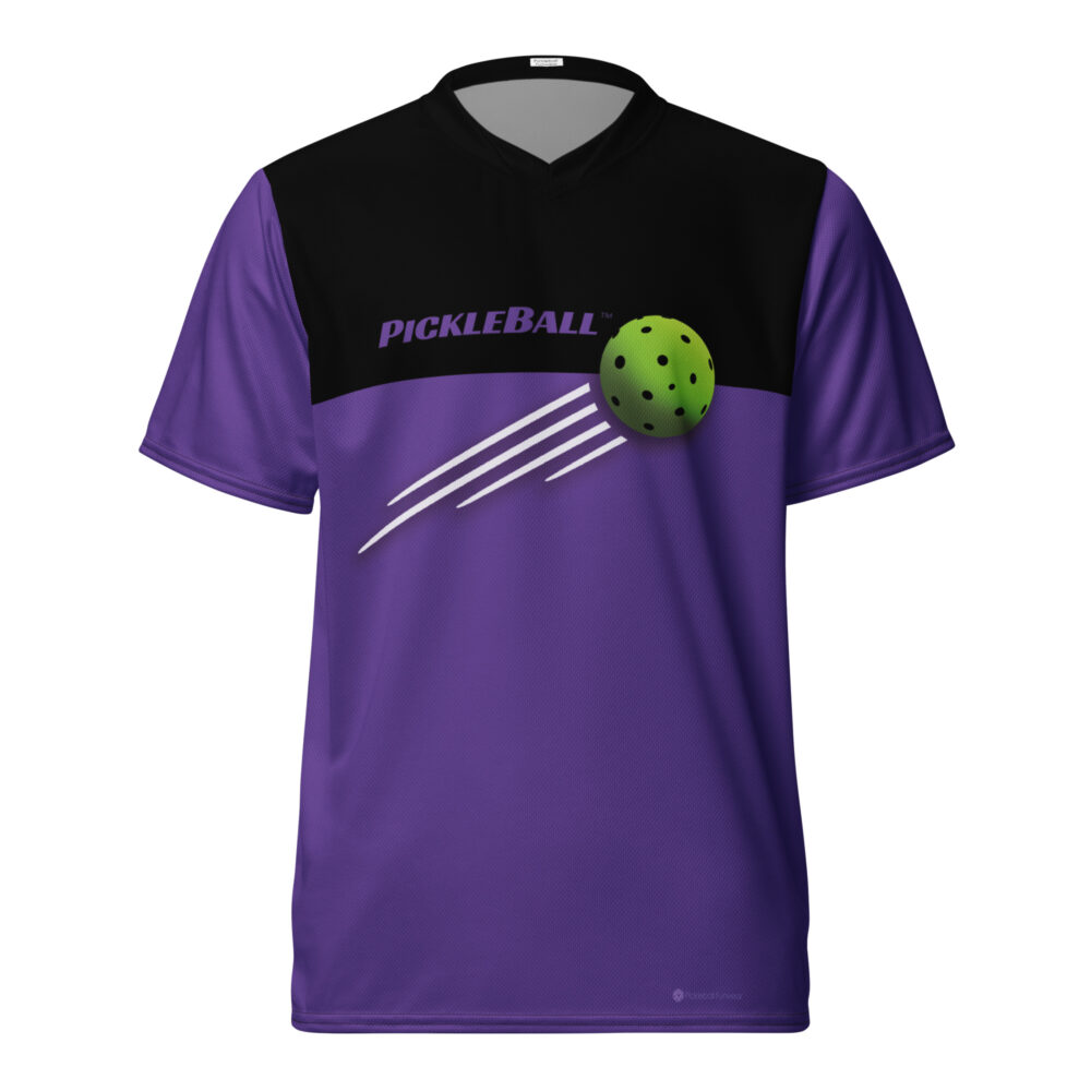 Pickleball & Ball w/Streaks (purple) – Pickleball Unisex Sports Jersey / T-Shirt