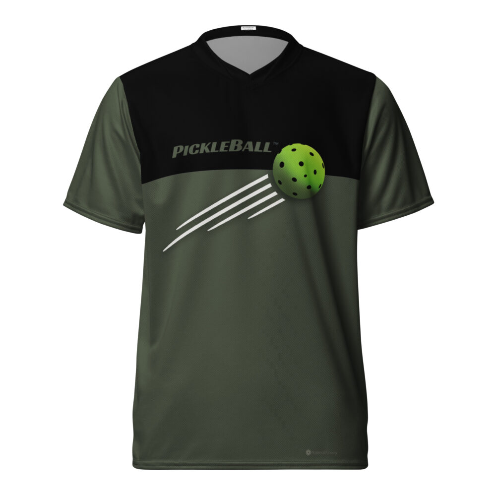 Pickleball & Ball w/Streaks (olive) – Pickleball Unisex Sports Jersey / T-Shirt
