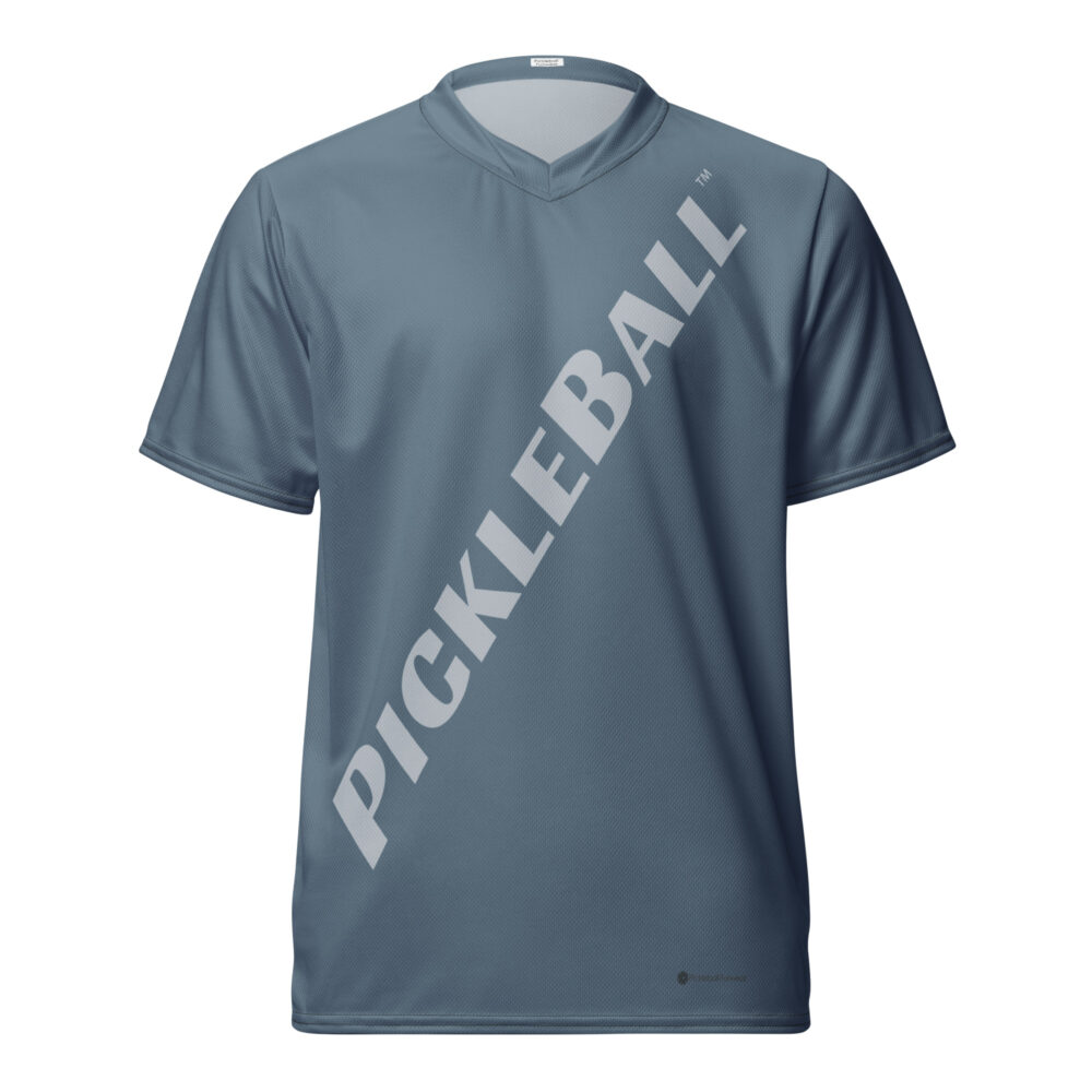 Pickleball Angled (gray blue) – Pickleball Unisex Sports Jersey / T-Shirt