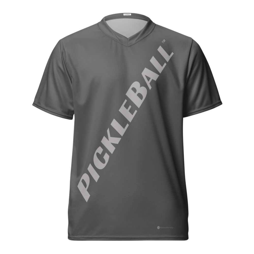 Pickleball Angled (gray) – Pickleball Unisex Sports Jersey / T-Shirt