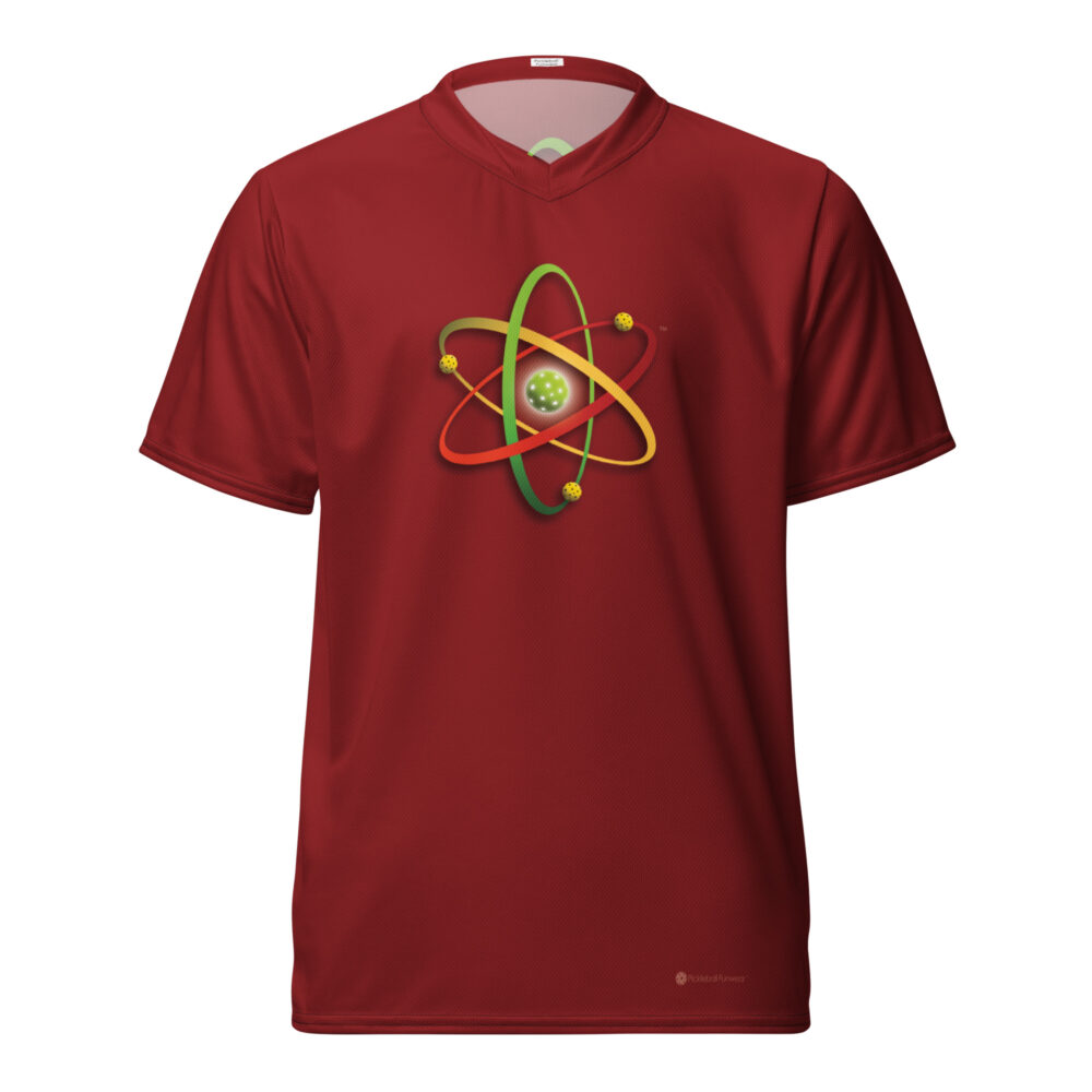 Atomic Pickleball (deep red) – Pickleball Unisex Sports Jersey / T-Shirt
