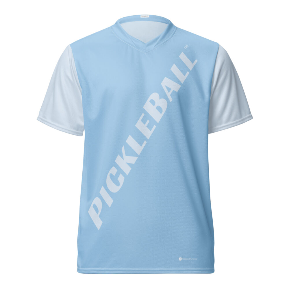 Pickleball Angled (light blue) – Pickleball Unisex Sports Jersey / T-Shirt