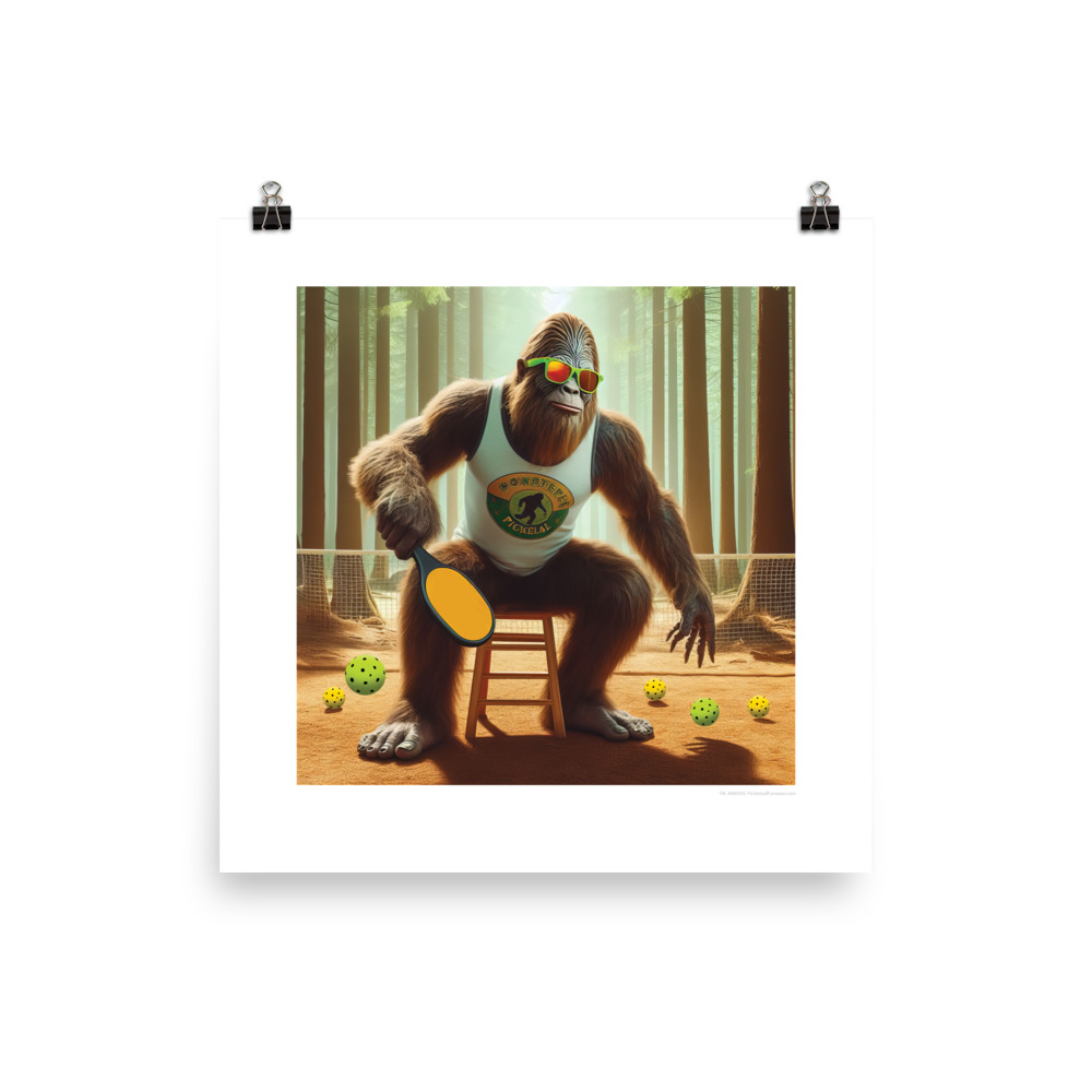 Cool Big Foot Pickleball – 18″ x 18″ Poster