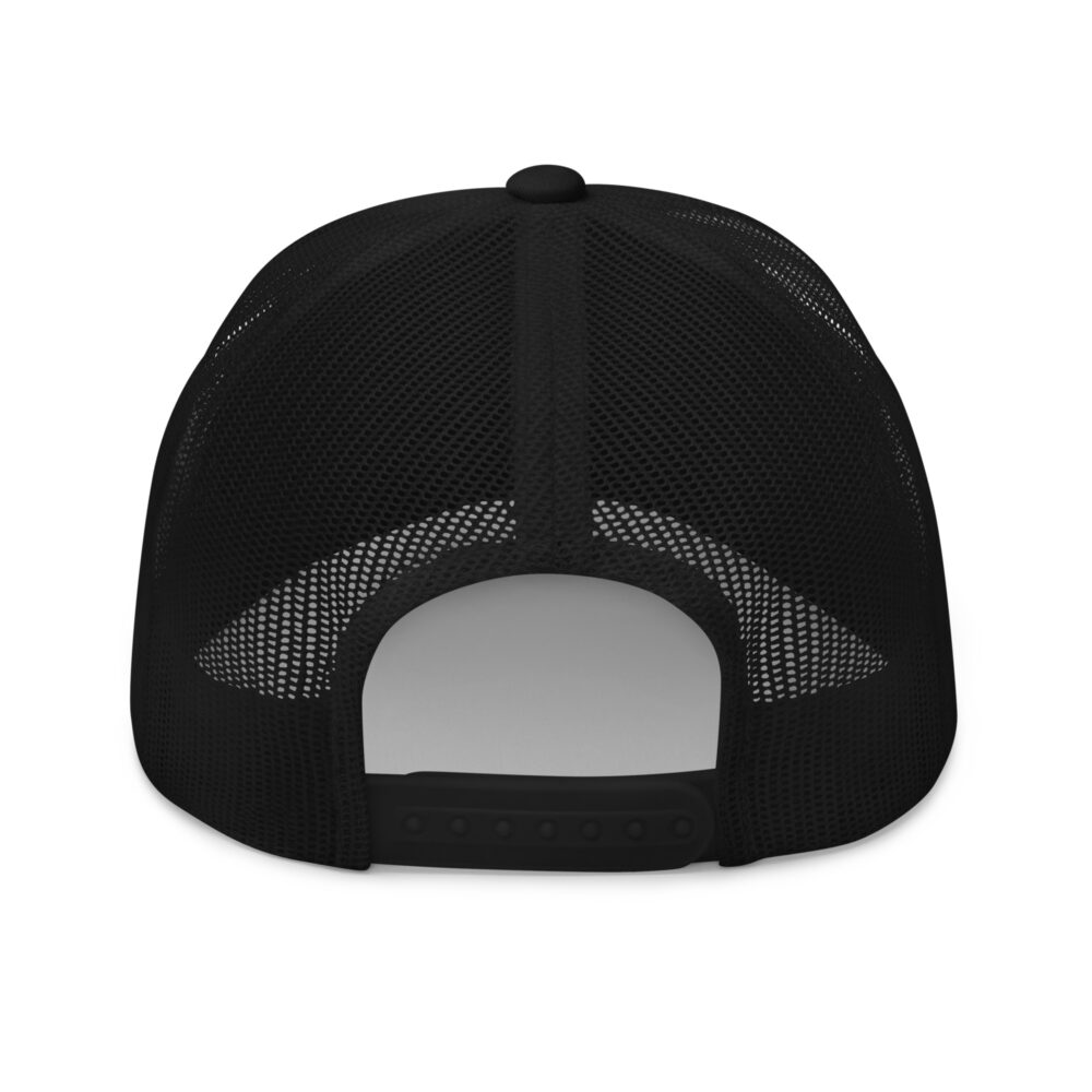 Play Pickleball (bright blue & white logo) – Black Snap Back Mesh Pickleball Hat/Cap - Image 2