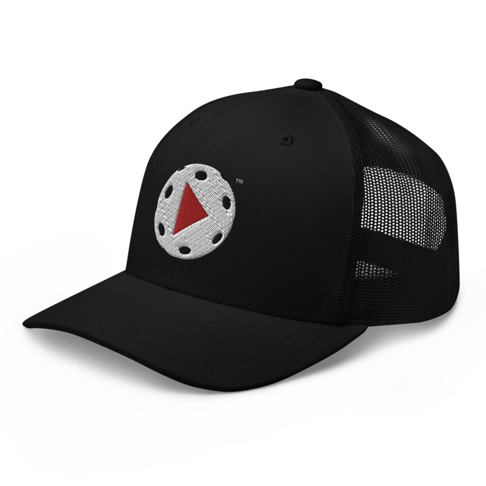 Play Pickleball (red & white logo) – Black Snap Back Mesh Pickleball Hat/Cap - Image 3