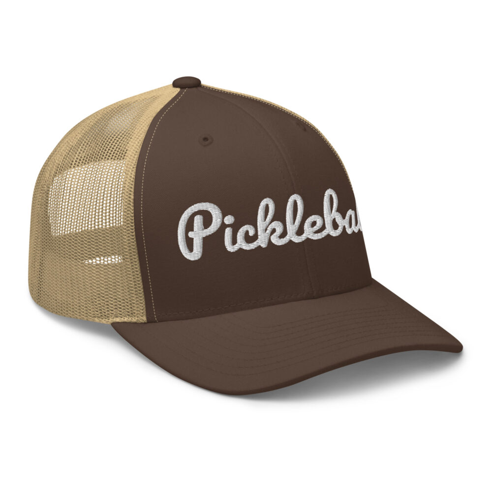 Pickleball Hat (white letters) – Brown/Khaki Snap Back Mesh Pickleball Hat/Cap - Image 3