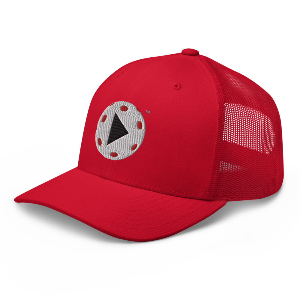 Play Pickleball (white & black logo) – Red Snap Back Mesh Pickleball Hat/Cap - Image 3