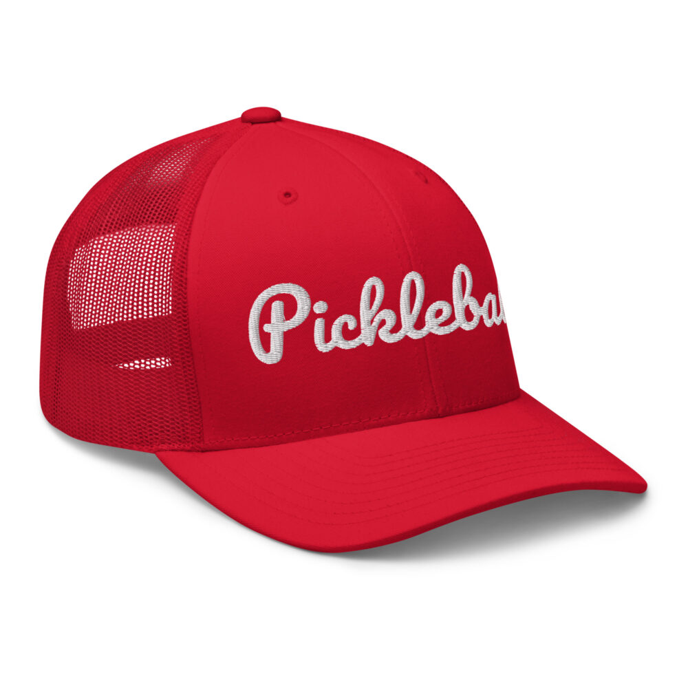 Pickleball Hat (white letters) – Red Snap Back Mesh Pickleball Hat/Cap - Image 3