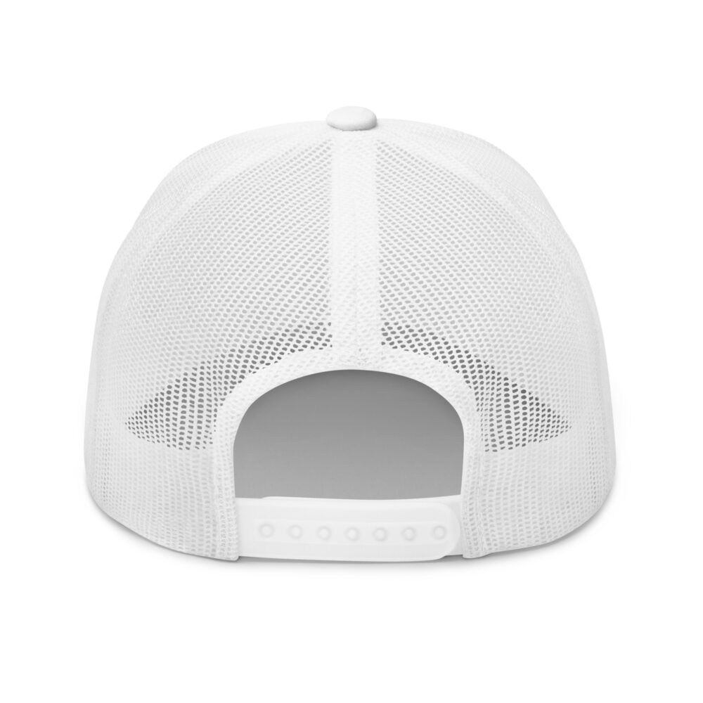 Play Pickleball (bright blue & white logo) – White Snap Back Mesh Pickleball Hat/Cap - Image 2