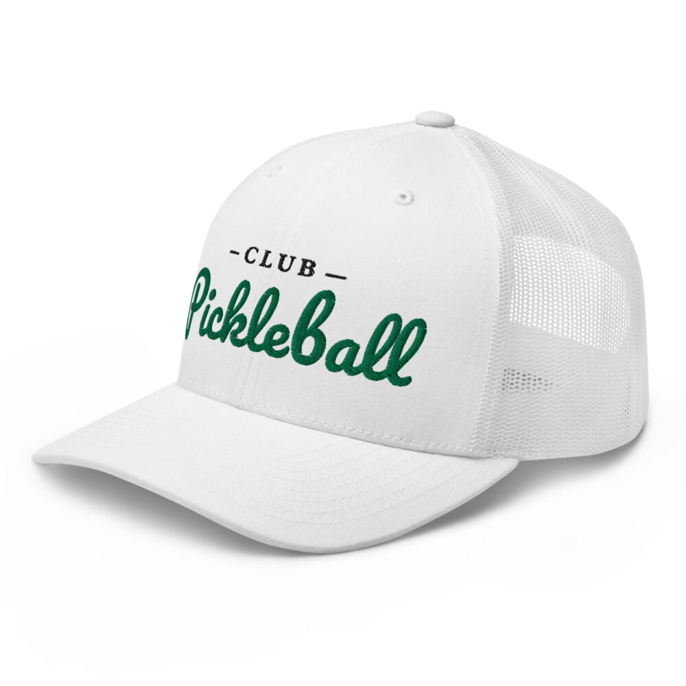Club Pickleball Hat (kelly green & black letters) – White Snap Back Mesh Pickleball Hat/Cap - Image 3