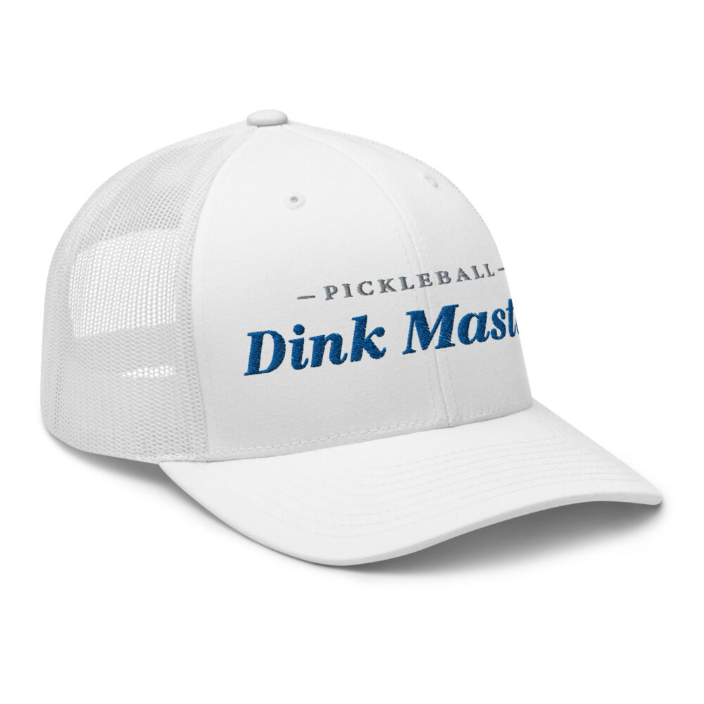 Dink Master Pickleball Hat (royal blue & gray letters) – White Snap Back Mesh Pickleball Hat/Cap - Image 3