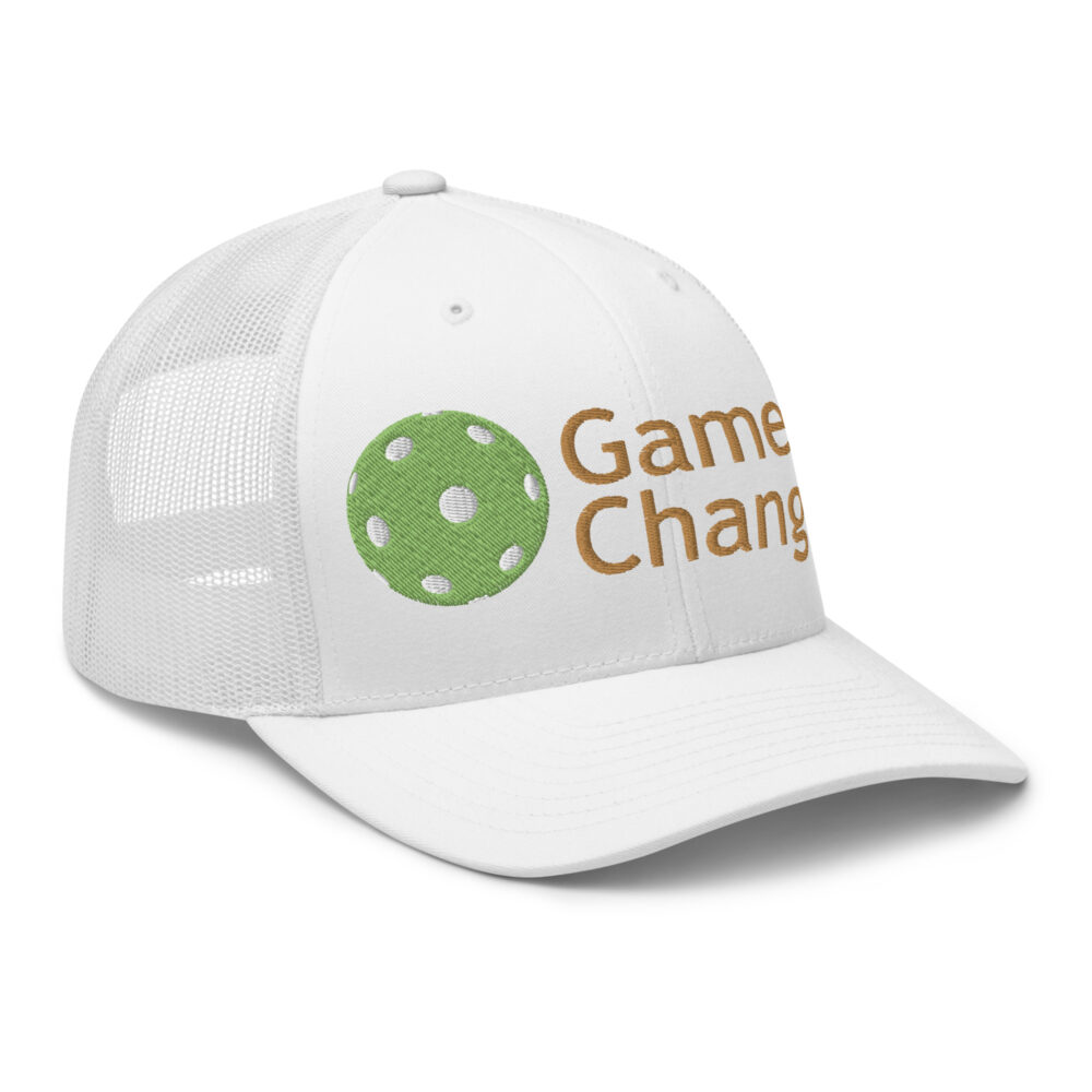 Game Changer Pickleball Hat (kiwi green & old gold) – White Snap Back Mesh Pickleball Hat/Cap - Image 3