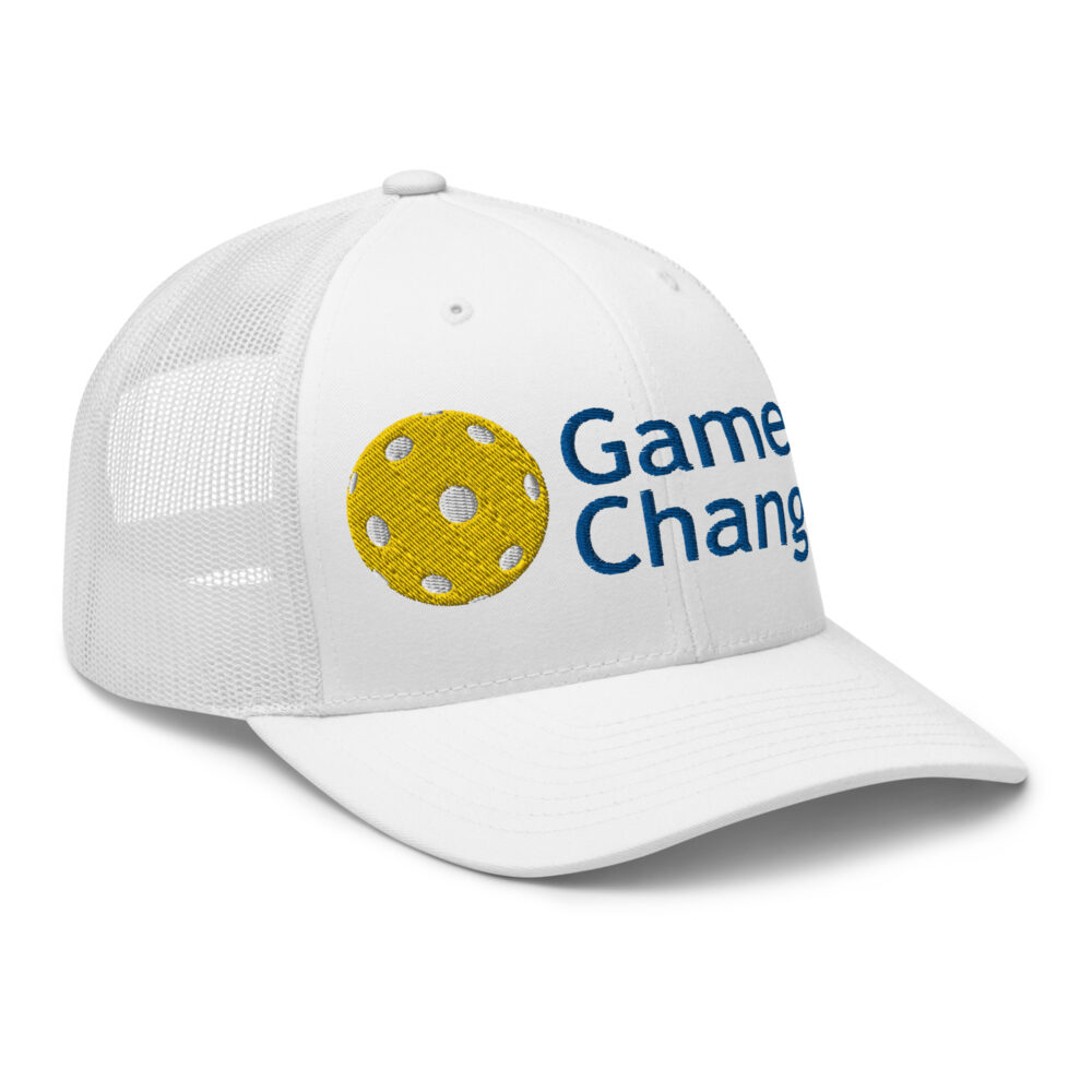 Game Changer Pickleball Hat (gold & royal blue) – White Snap Back Mesh Pickleball Hat/Cap - Image 3
