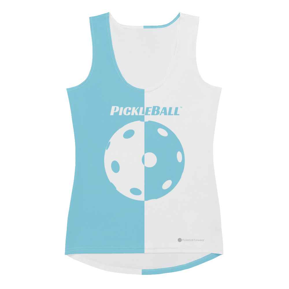Pickleball w/Split Ball Design (light blue) - Women's Tank Top