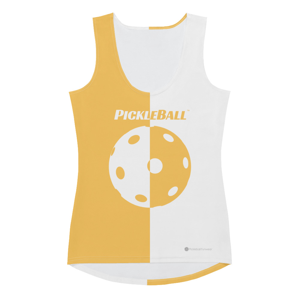 Pickleball w/Split Ball Design (light orange) – Women’s Tank Top