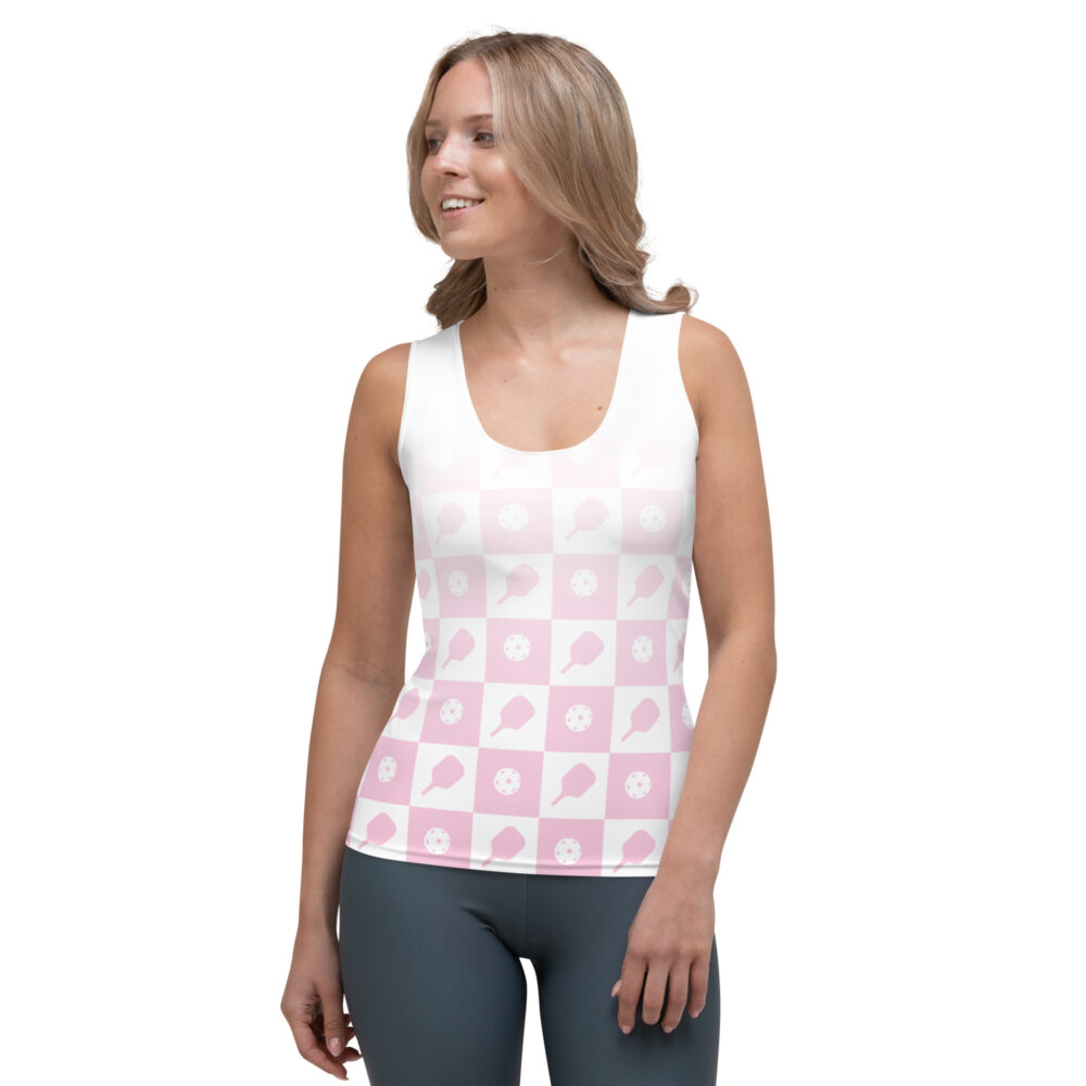 Pickleballs & Paddles Design (pink) – Women’s Tank Top - Image 2